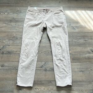 Brunello Cucinelli Slim Fit & Straight Leg Low Waist Jeans Tan Color Raw Hem 10